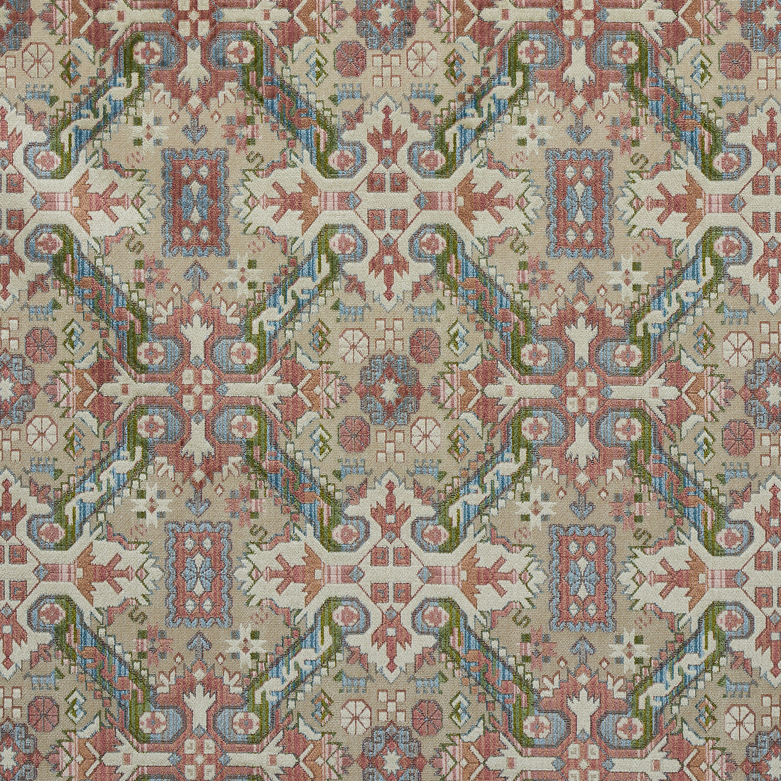Tiraz Velvet fabric in multi color - pattern number 80602 - by Schumacher in the Tapis collection