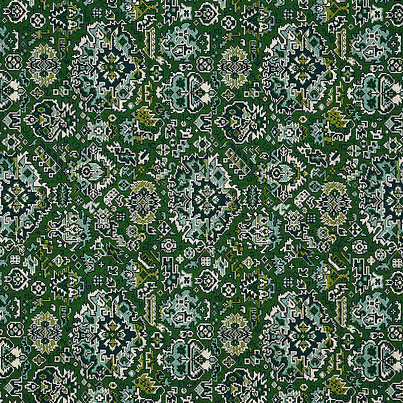 Pallay Epingle fabric in emerald color - pattern number 80620 - by Schumacher in the Full Bloom collection