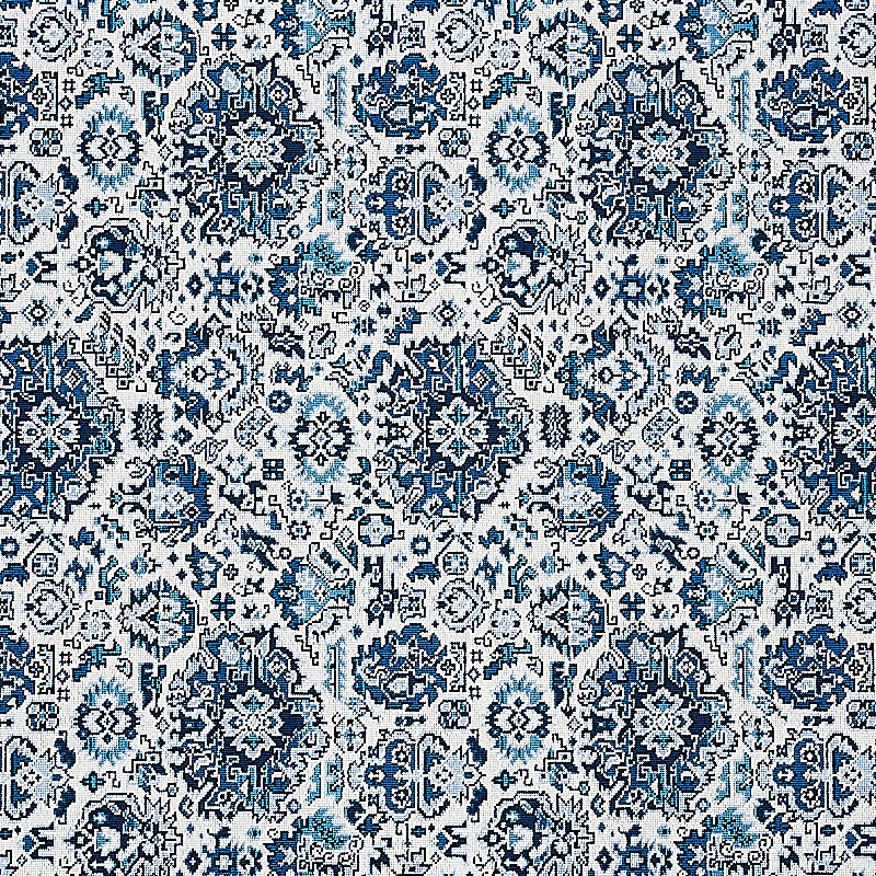 Pallay Epingle fabric in porcelain on ivory color - pattern number 80622 - by Schumacher in the Full Bloom collection