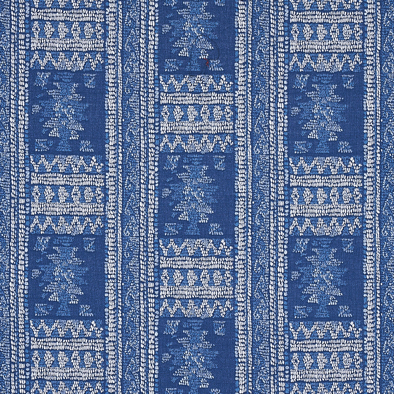 Maracena Jacquard fabric in blue color - pattern number 80630 - by Schumacher in the Tapis collection