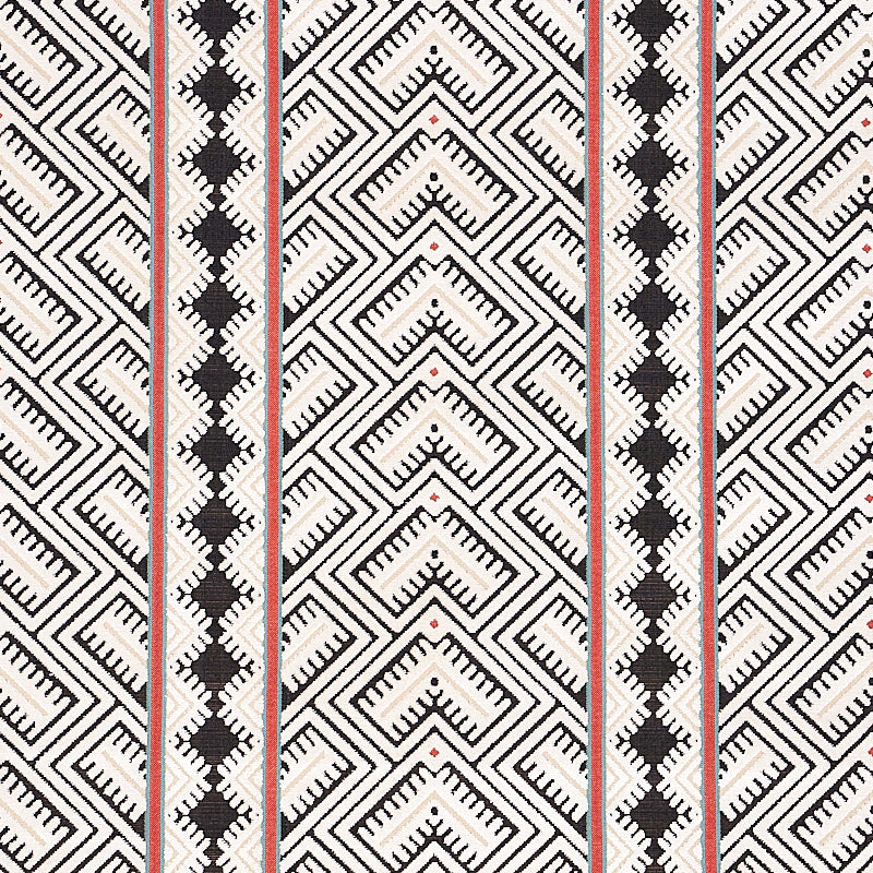 Parvin Velvet fabric in black and ivory color - pattern number 80650 - by Schumacher in the Tapis collection