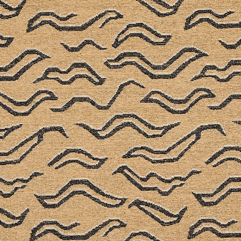 Kata fabric in camel with black color - pattern number 80680 - by Schumacher in the Tapis collection