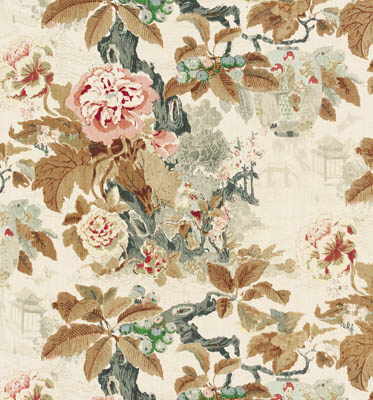 Chinese Lantern fabric in browns color - pattern 807000.LJ.0 - by Lee Jofa