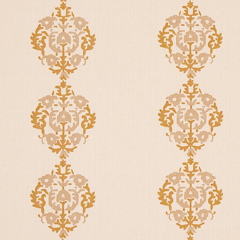 Constantine fabric in natural and ochre color - pattern number 80712 - by Schumacher in the Cabana collection