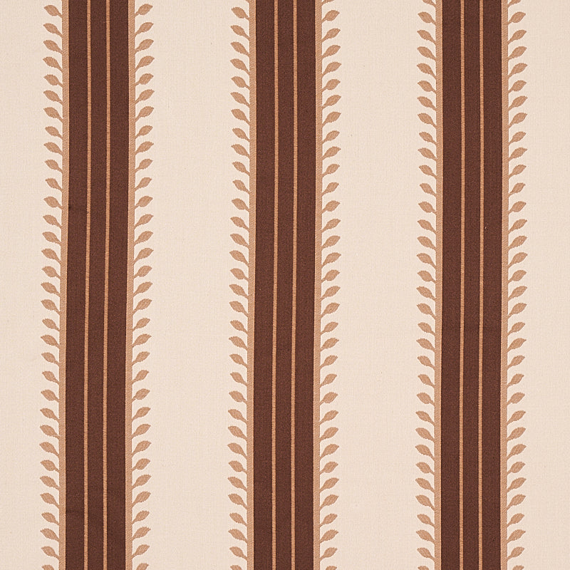 Etruscan Stripe fabric in brown color - pattern number 80722 - by Schumacher in the Cabana collection