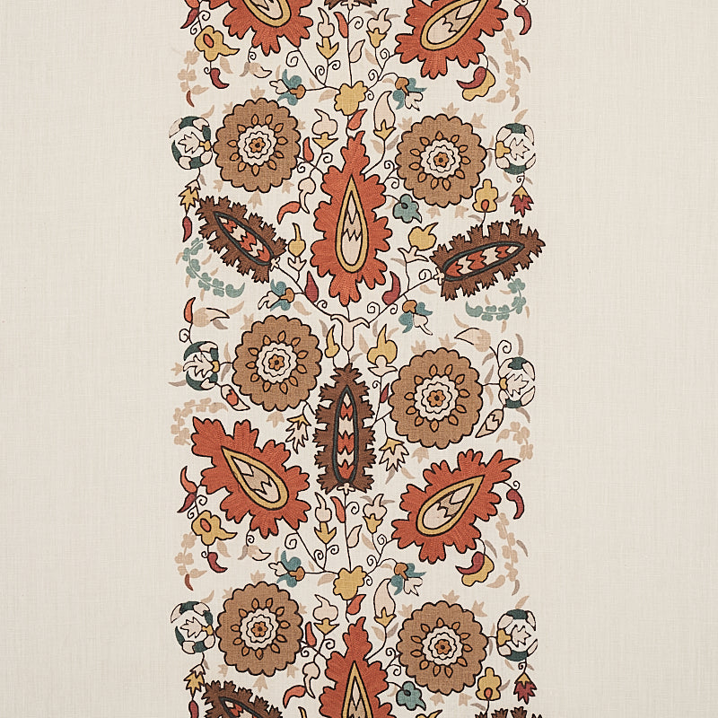 Anatolia Embroidery fabric in autumn color - pattern number 80751 - by Schumacher in the Cabana collection
