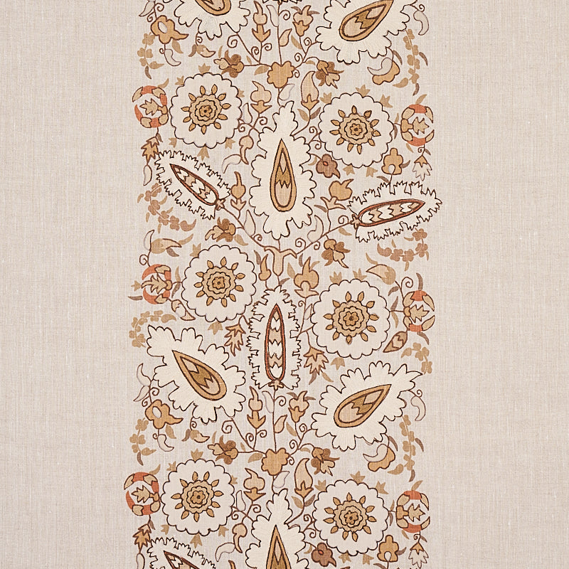 Anatolia Embroidery fabric in natural color - pattern number 80752 - by Schumacher in the Cabana collection