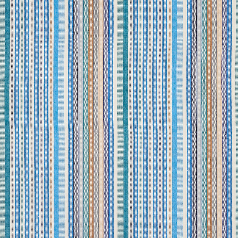 Ripple Hand Woven Stripe fabric in surf color - pattern number 80821 - by Schumacher in the A Rum Fellow collection