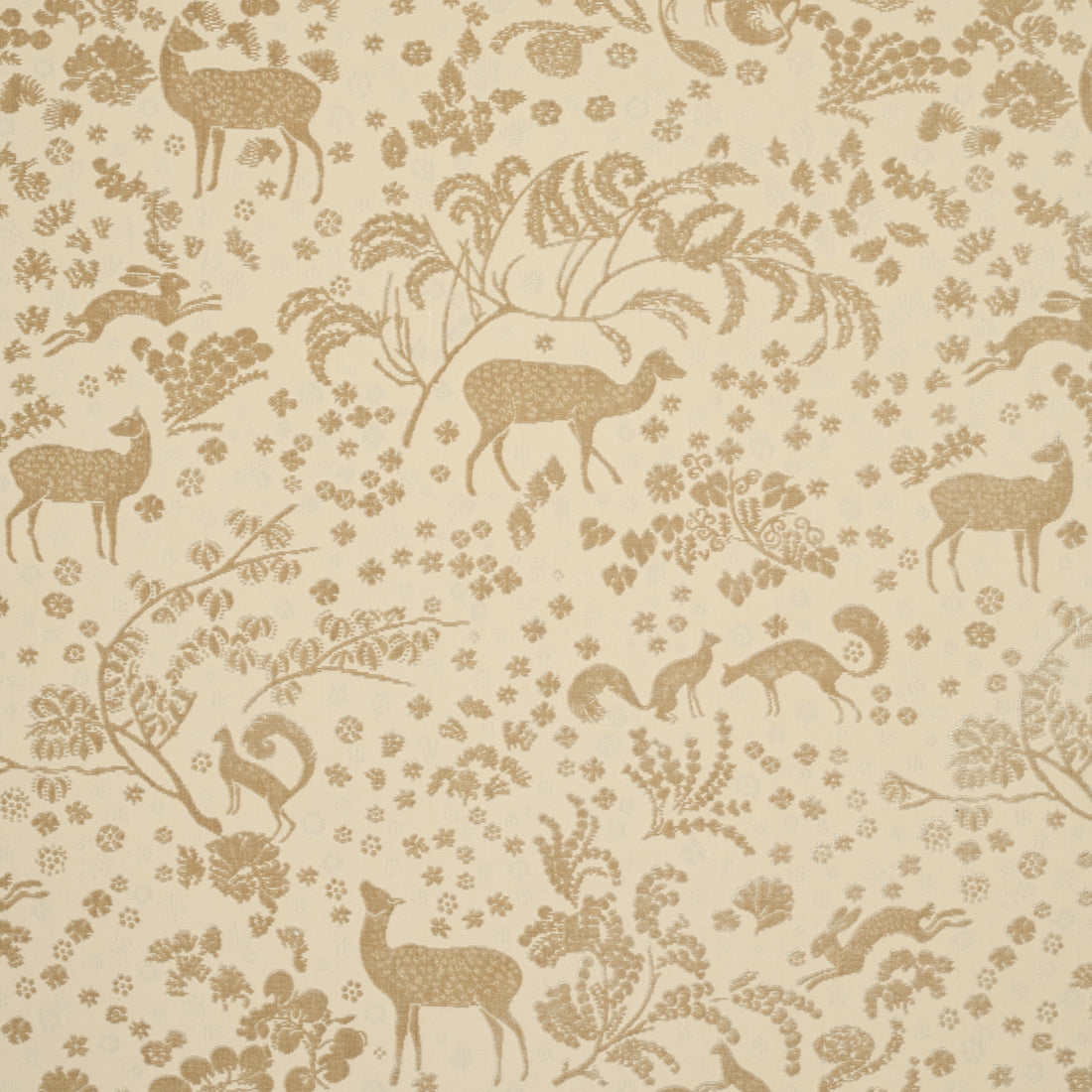 Arbor Forest fabric in champagne color - pattern number 81311 - by Schumacher in the Velvet &amp; Velvet Trims collection