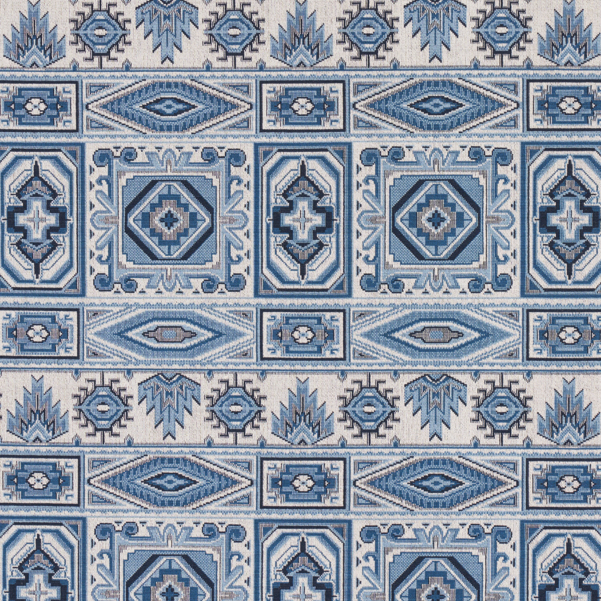 Crowley Epingle fabric in blue color - pattern number 81330 - by Schumacher in the Cut &amp; Patterned Velvets collection