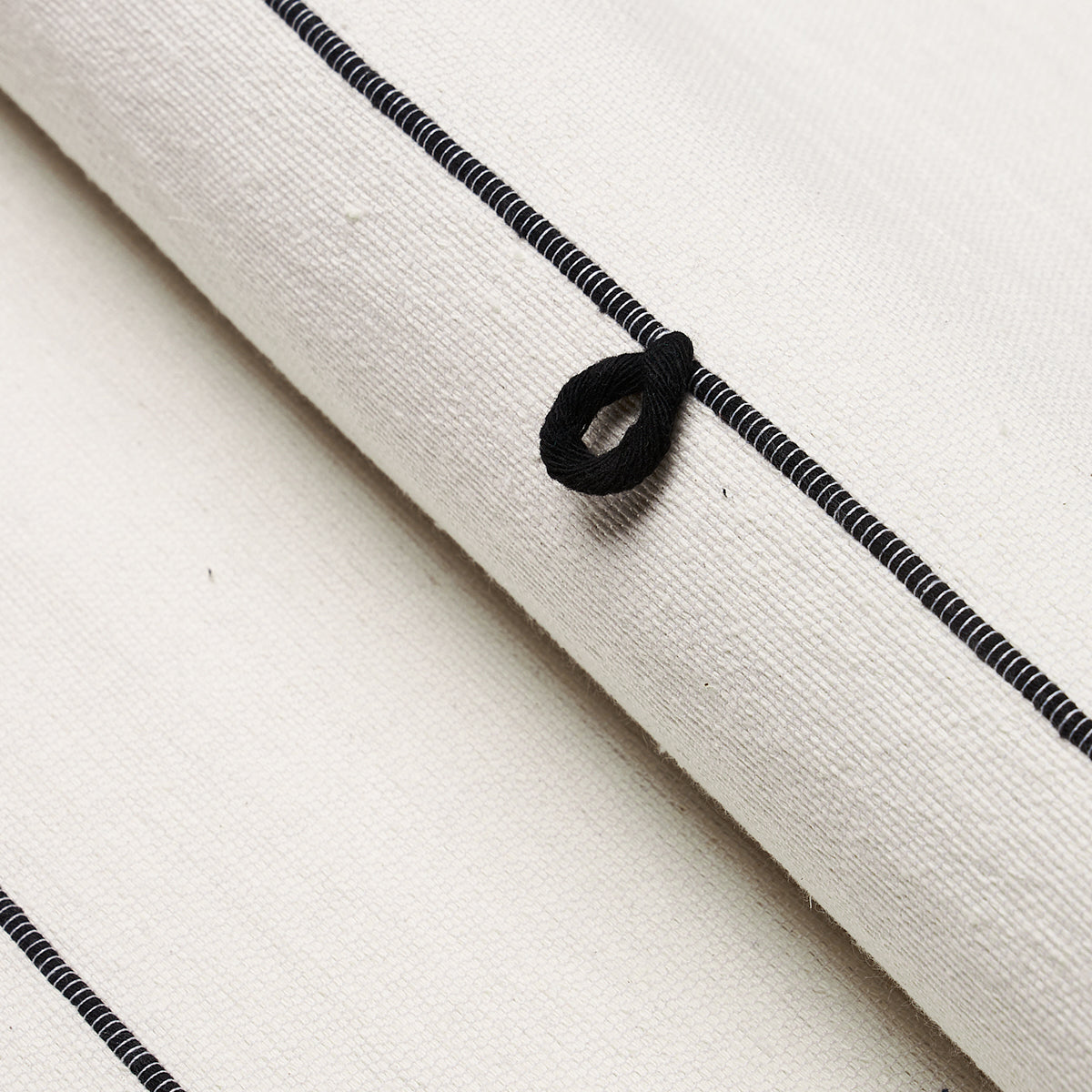 Globo Knotted Handwoven fabric in black color - pattern number 81381 - by Schumacher in the Onora collection