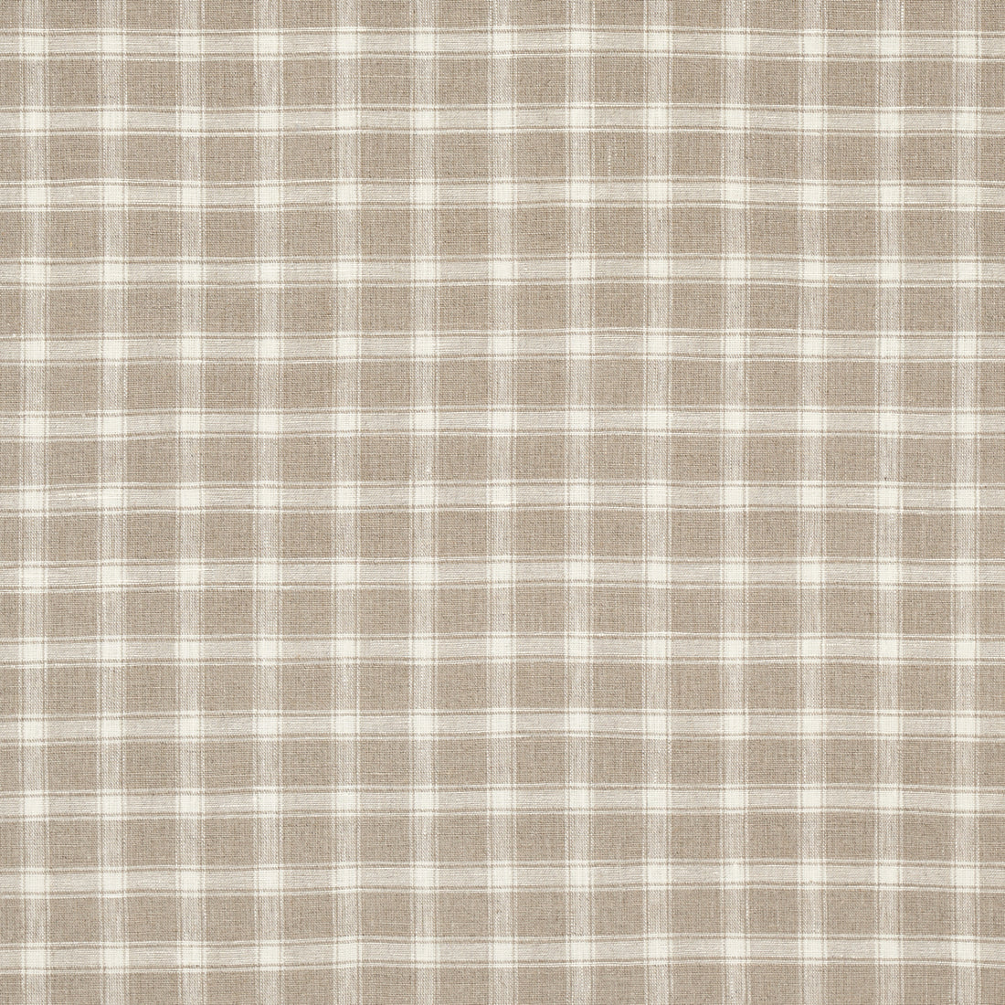 Crawford Linen Check fabric in flax color - pattern number 81453 - by Schumacher in the A Country Life collection
