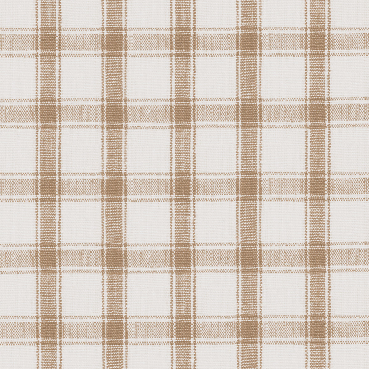 Crawford Linen Check fabric in Neutral color - pattern number 81454 - by Schumacher in the Woven Essentials collection