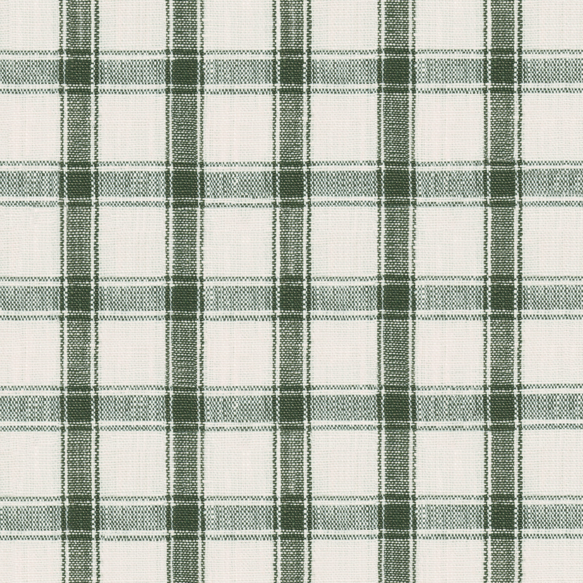 Crawford Linen Check fabric in Forest color - pattern number 81456 - by Schumacher in the Woven Essentials collection