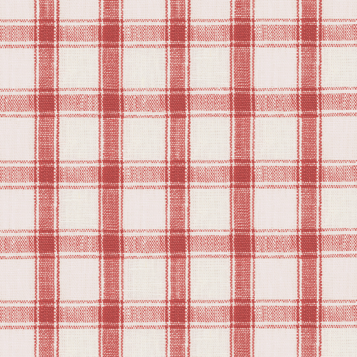 Crawford Linen Check fabric in Red color - pattern number 81457 - by Schumacher in the Woven Essentials collection