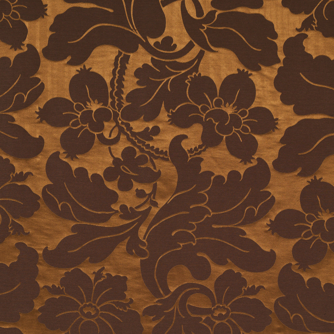 Dandridge Damask fabric in apollo bronze color - pattern number 81461 - by Schumacher in the Williamsburg collection