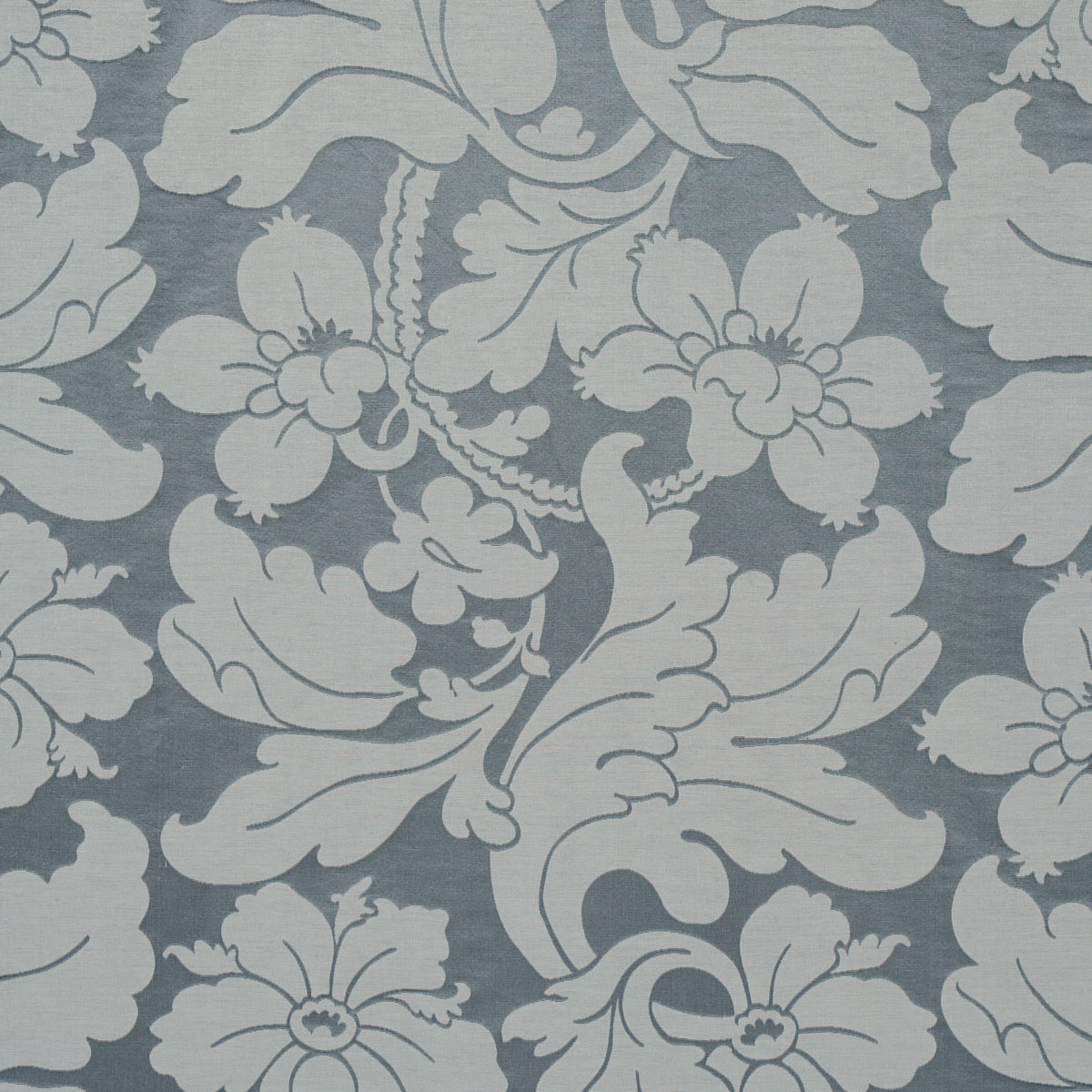 Dandridge Damask fabric in palace slate color - pattern number 81462 - by Schumacher in the Williamsburg collection