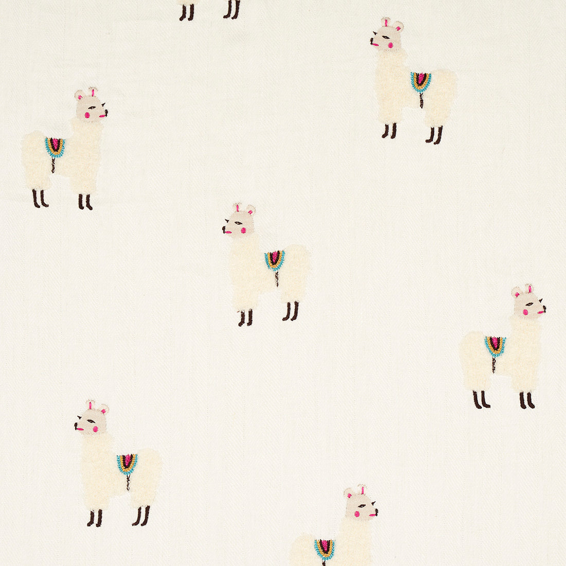Llama Embroidery fabric in multi color - pattern number 81490 - by Schumacher in the Uncommon Threads collection