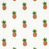 Pineapple Embroidery fabric in apricot on ivory color - pattern number 81530 - by Schumacher in the Uncommon Threads collection