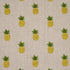 Pineapple Embroidery fabric in green on natural color - pattern number 81531 - by Schumacher in the Uncommon Threads collection