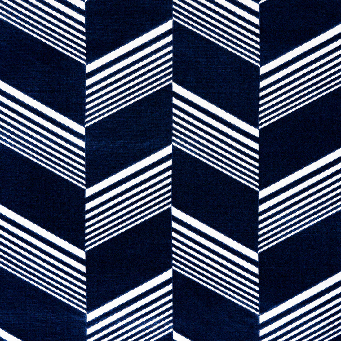 Jessie Cut Velvet fabric in navy and white color - pattern number 81571 - by Schumacher in the Victor Glemaud collection