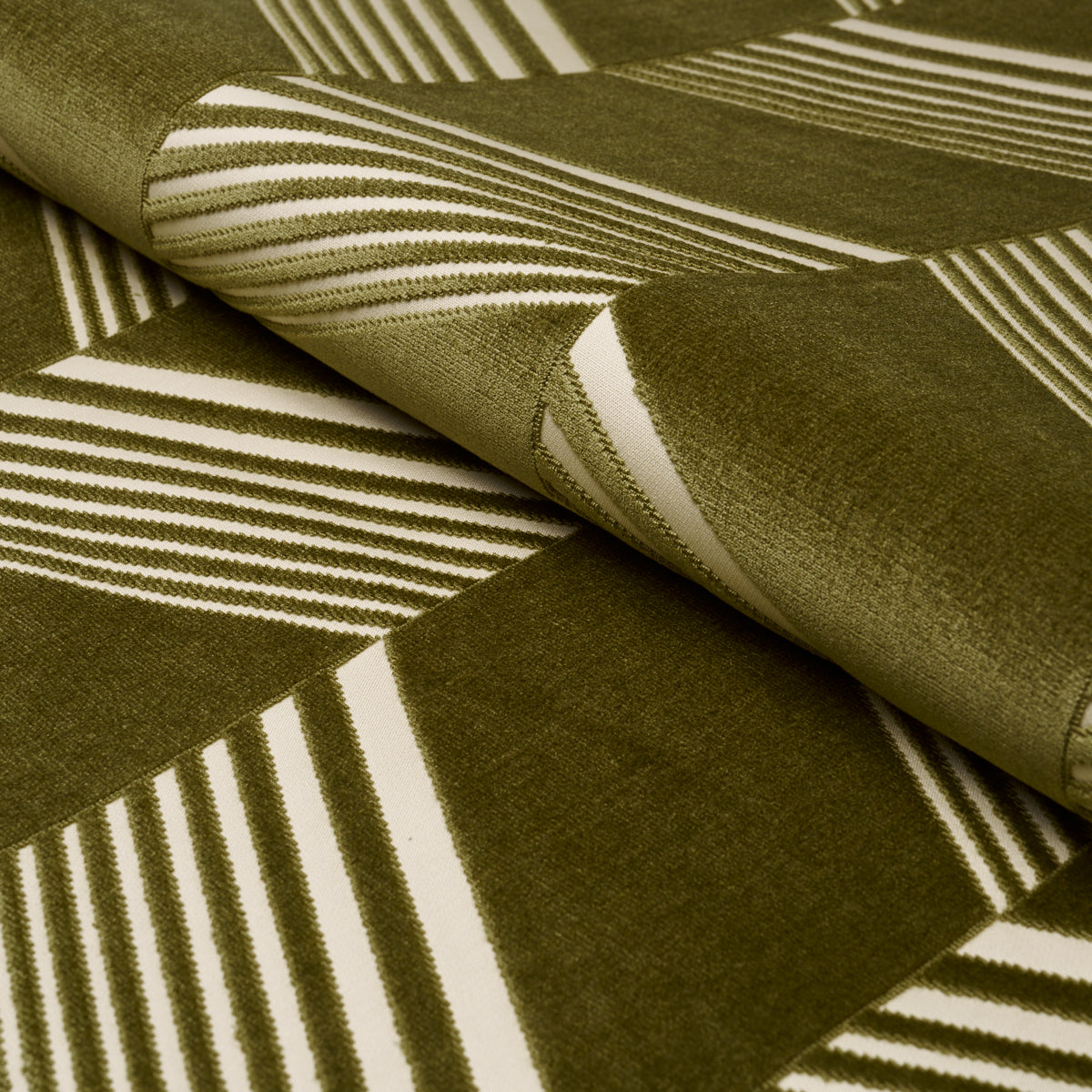Jessie Cut Velvet fabric in olive color - pattern number 81574 - by Schumacher in the Cut &amp; Patterned Velvets collection