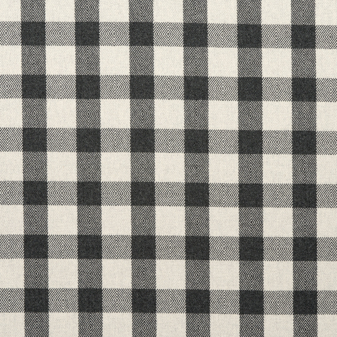 Galt Wool Check fabric in charcoal color - pattern number 81612 - by Schumacher in the Williamsburg collection
