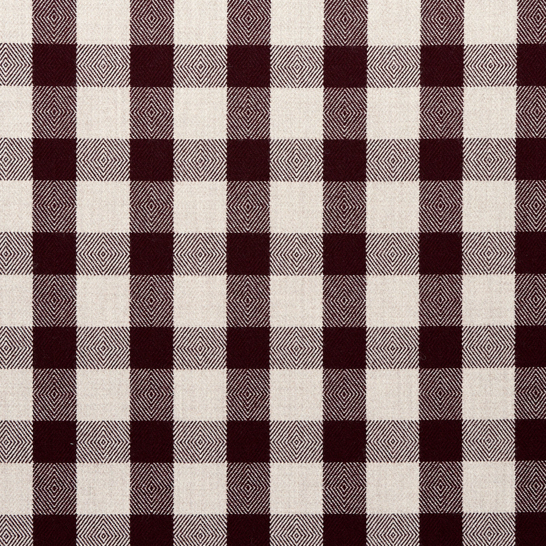 Galt Wool Check fabric in plum color - pattern number 81613 - by Schumacher in the A Country Life collection