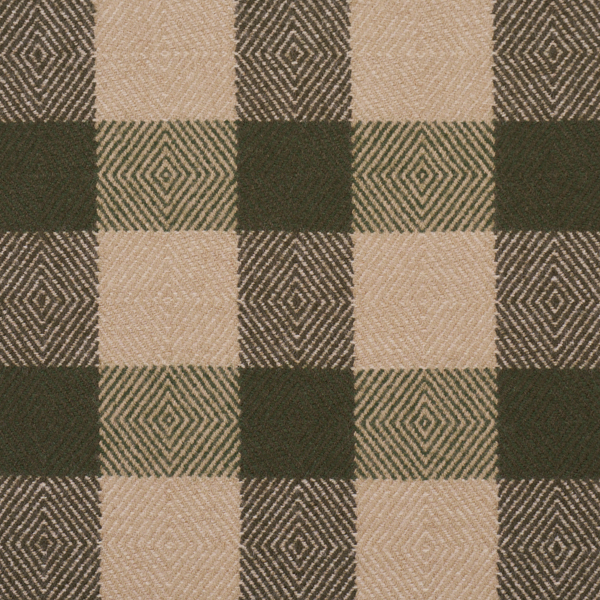 Galt Wool Check fabric in hunter color - pattern number 81614 - by Schumacher in the A Country Life collection