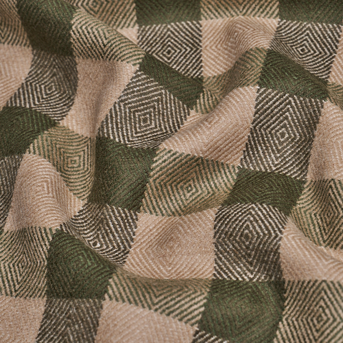 Galt Wool Check fabric in hunter color - pattern number 81614 - by Schumacher in the A Country Life collection