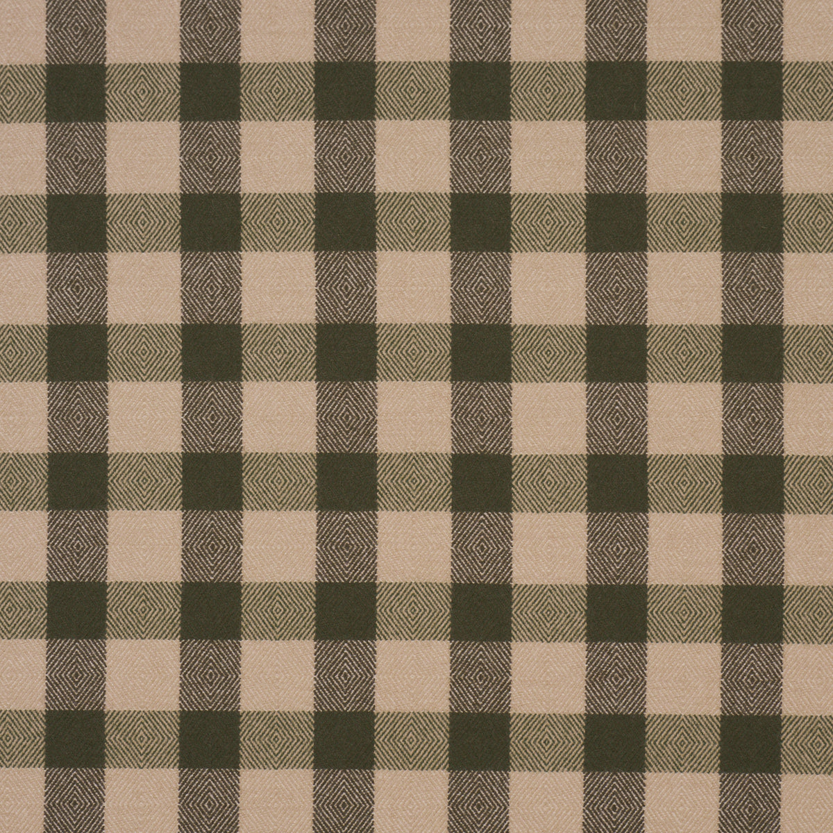 Galt Wool Check fabric in hunter color - pattern number 81614 - by Schumacher in the A Country Life collection