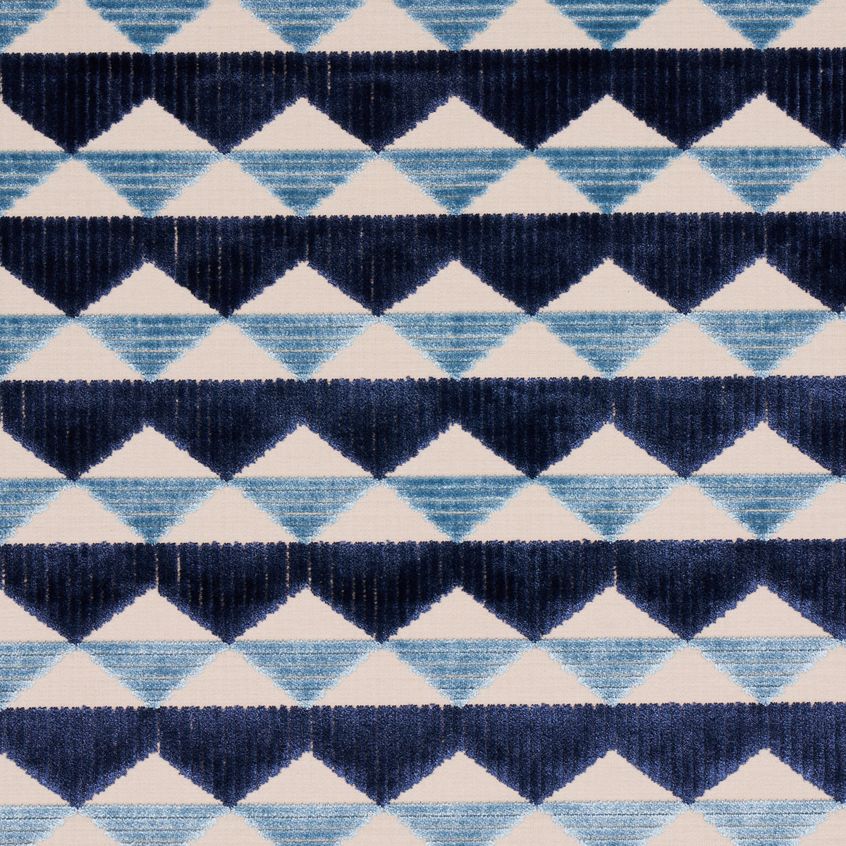 Ridge Line Velvet fabric in slate blue color - pattern number 81820 - by Schumacher in the David Kaihoi collection
