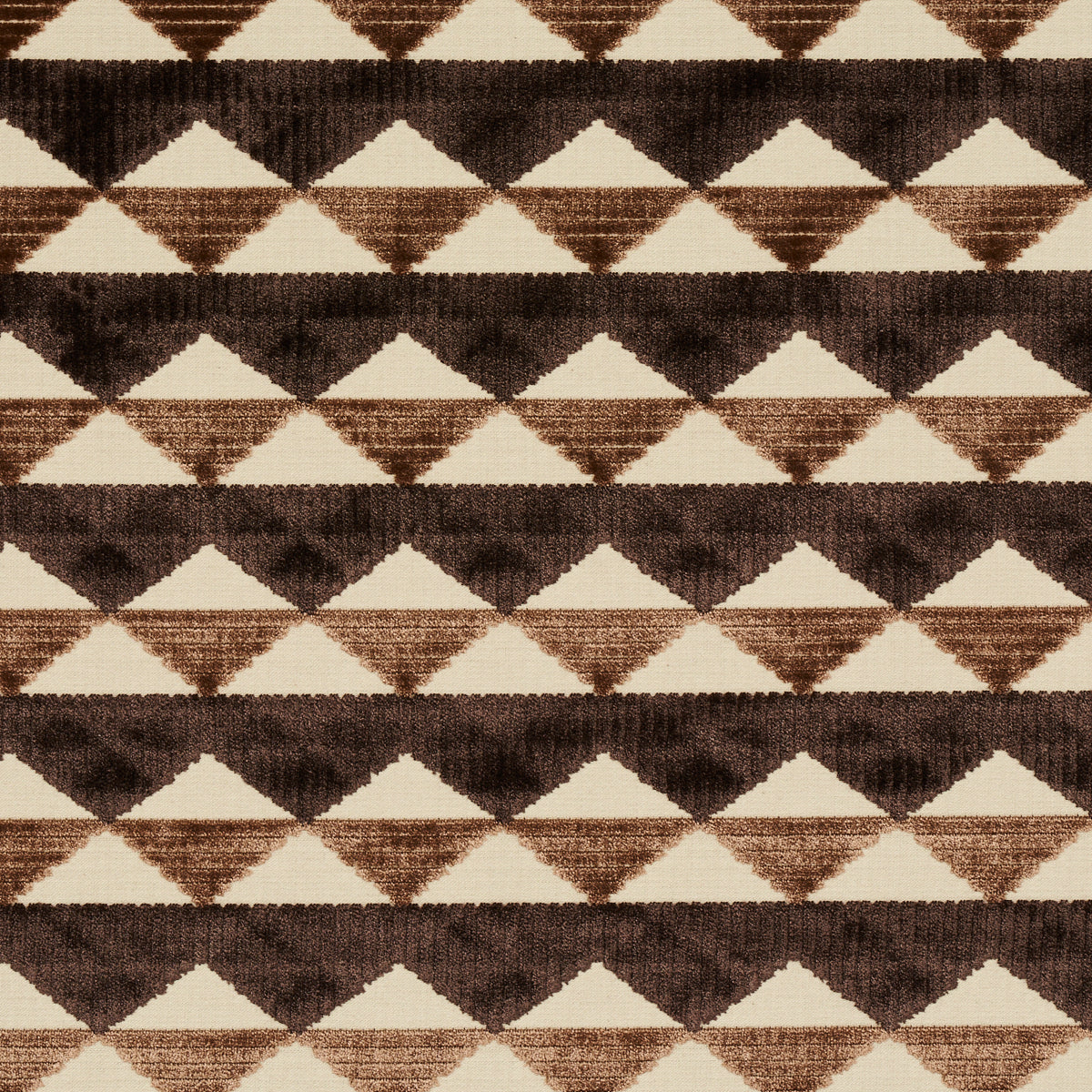 Ridge Line Velvet fabric in brown color - pattern number 81821 - by Schumacher in the David Kaihoi collection