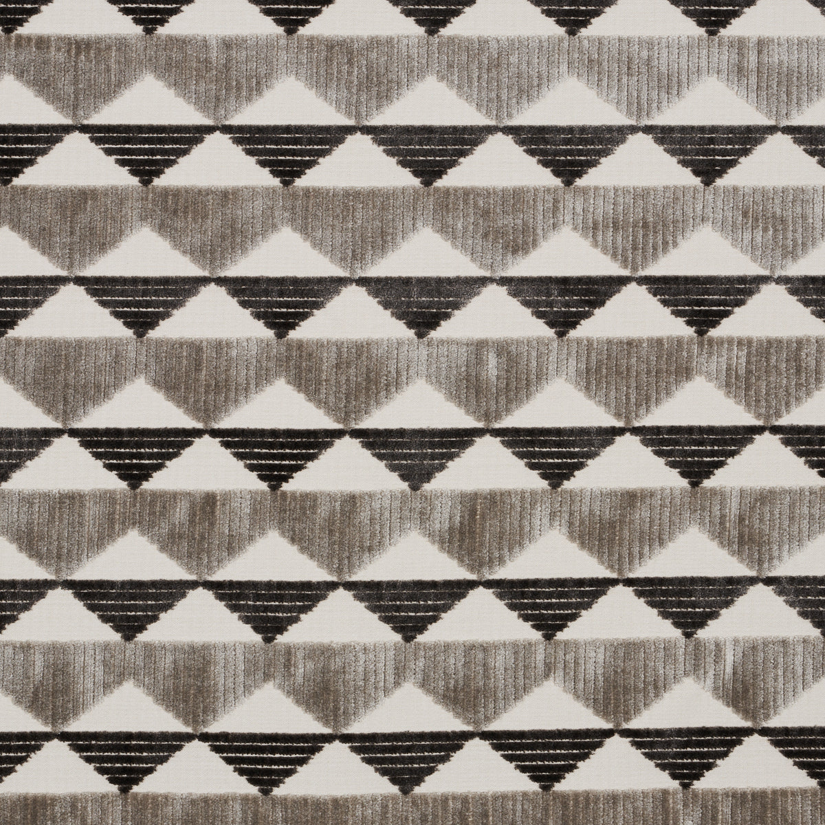 Ridge Line Velvet fabric in stone grey color - pattern number 81822 - by Schumacher in the David Kaihoi collection