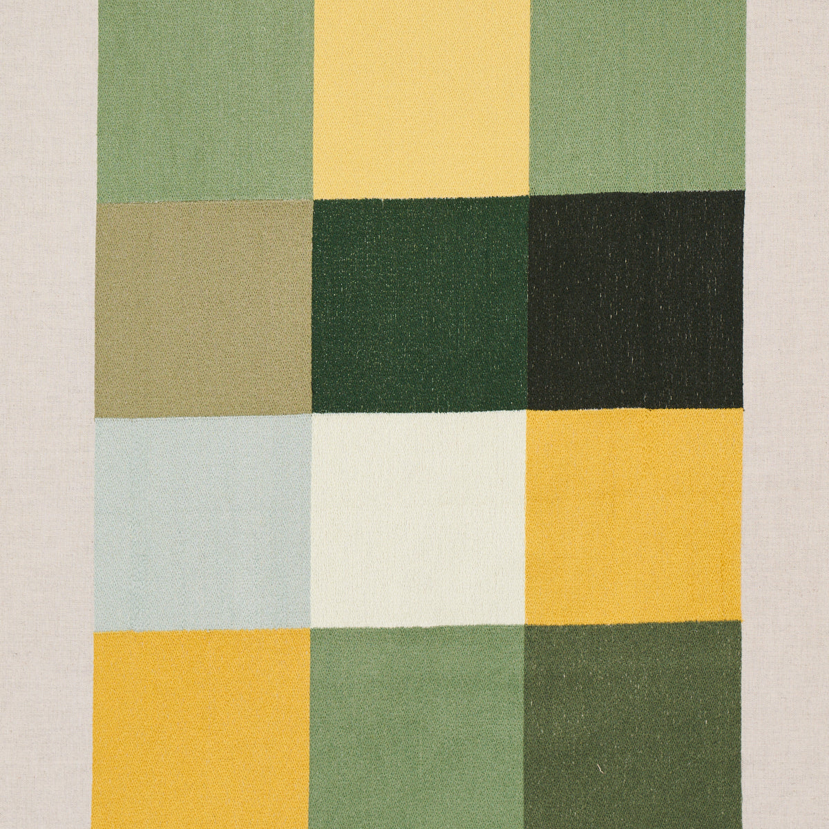Embroidered Tile fabric in green color - pattern number 81832 - by Schumacher in the David Kaihoi collection