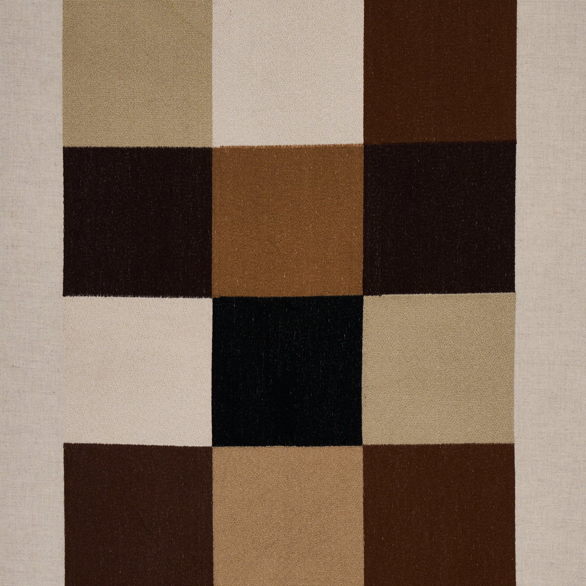 Embroidered Tile fabric in strong neutral color - pattern number 81833 - by Schumacher in the David Kaihoi collection