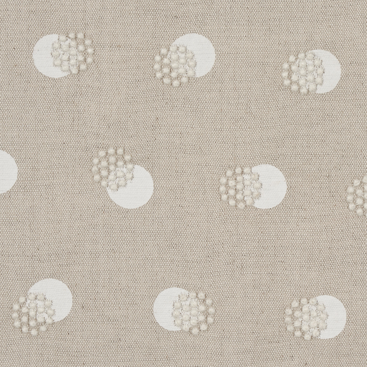 Taylor Embroidery fabric in ivory on natural color - pattern number 81840 - by Schumacher in the Easy Elements collection