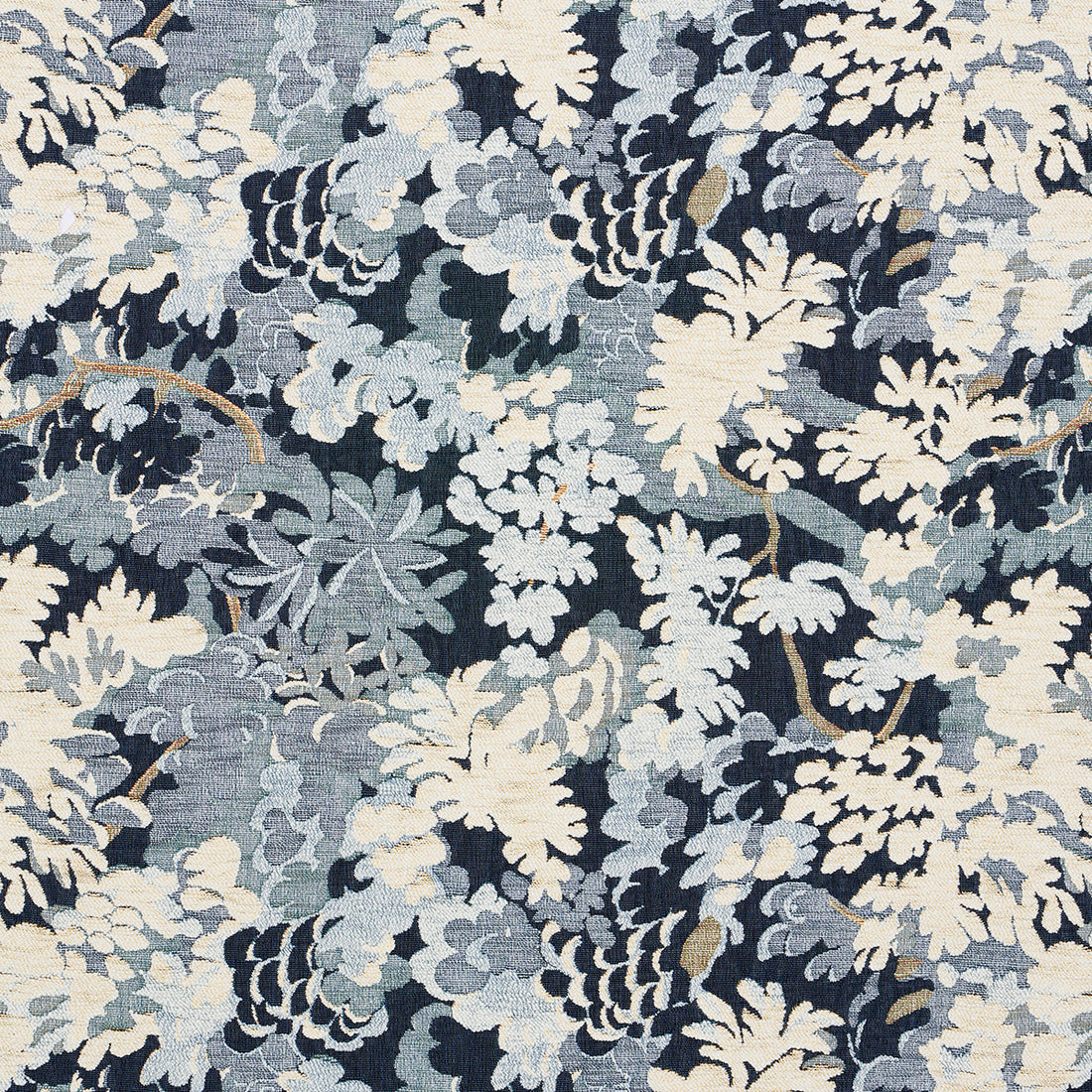 Verdure Tapestry fabric in blue color - pattern number 81851 - by Schumacher in the Uncommon Threads collection