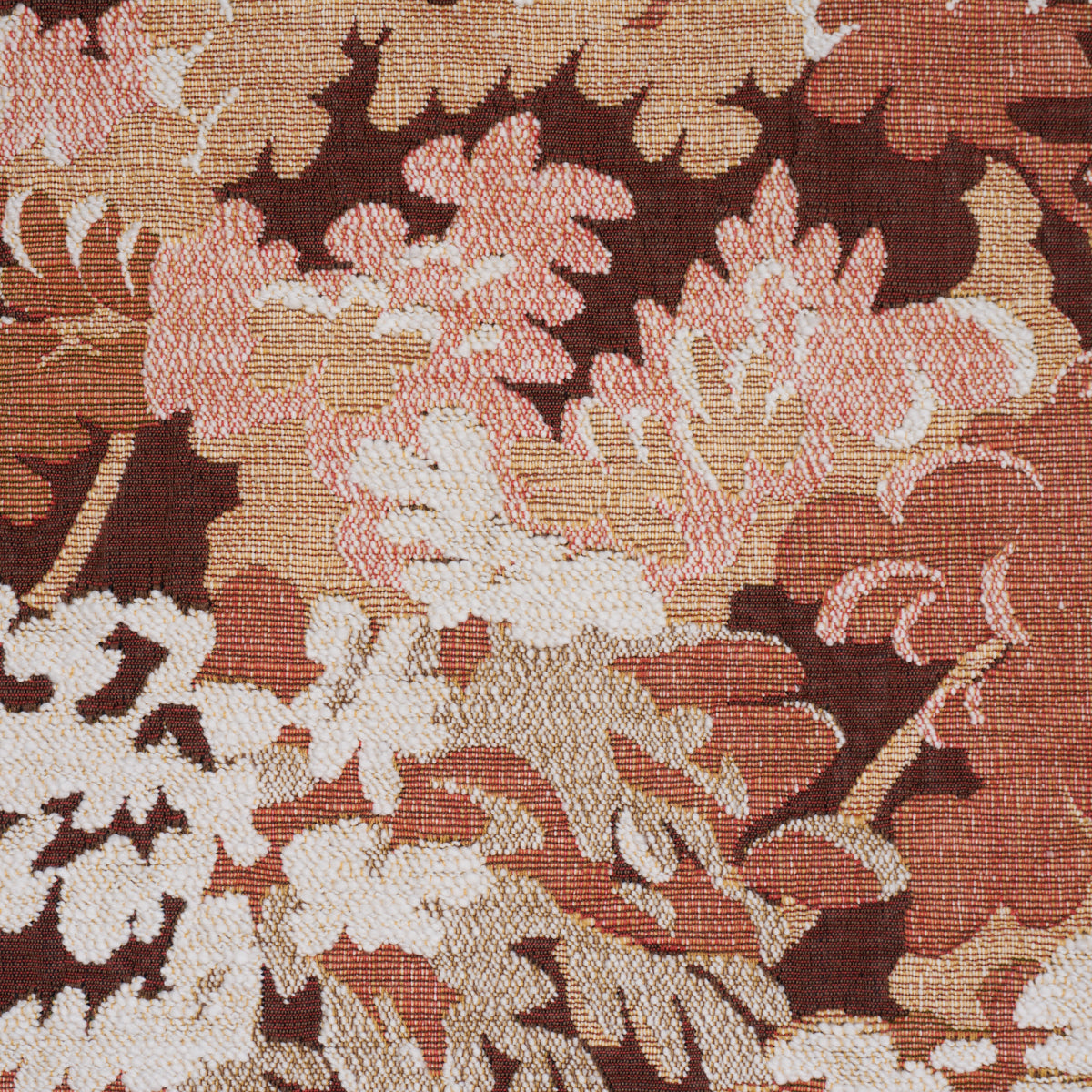 Verdure Tapestry fabric in Terracotta color - pattern number 81852 - by Schumacher in the Perennial Favorites collection