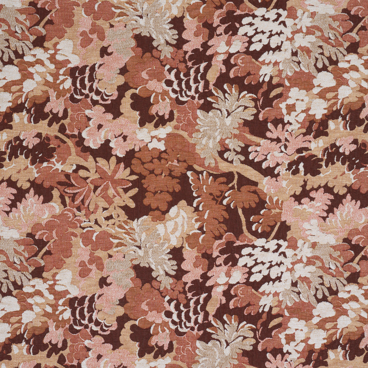 Verdure Tapestry fabric in Terracotta color - pattern number 81852 - by Schumacher in the Perennial Favorites collection