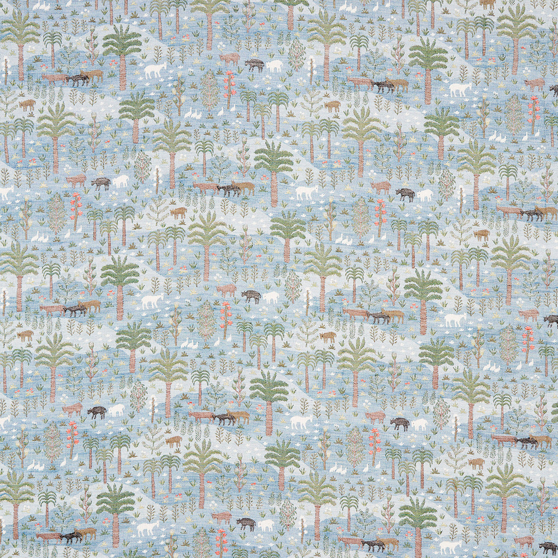 Las Colinas Scenic Tapestry fabric in blue color - pattern number 81961 - by Schumacher in the Uncommon Threads collection