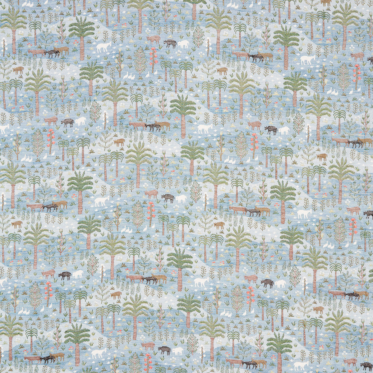 Las Colinas Scenic Tapestry fabric in blue color - pattern number 81961 - by Schumacher in the Uncommon Threads collection