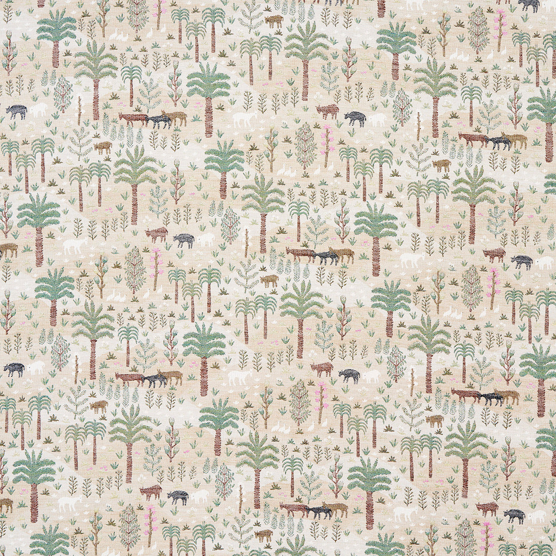 Las Colinas Scenic Tapestry fabric in natural color - pattern number 81962 - by Schumacher in the Uncommon Threads collection