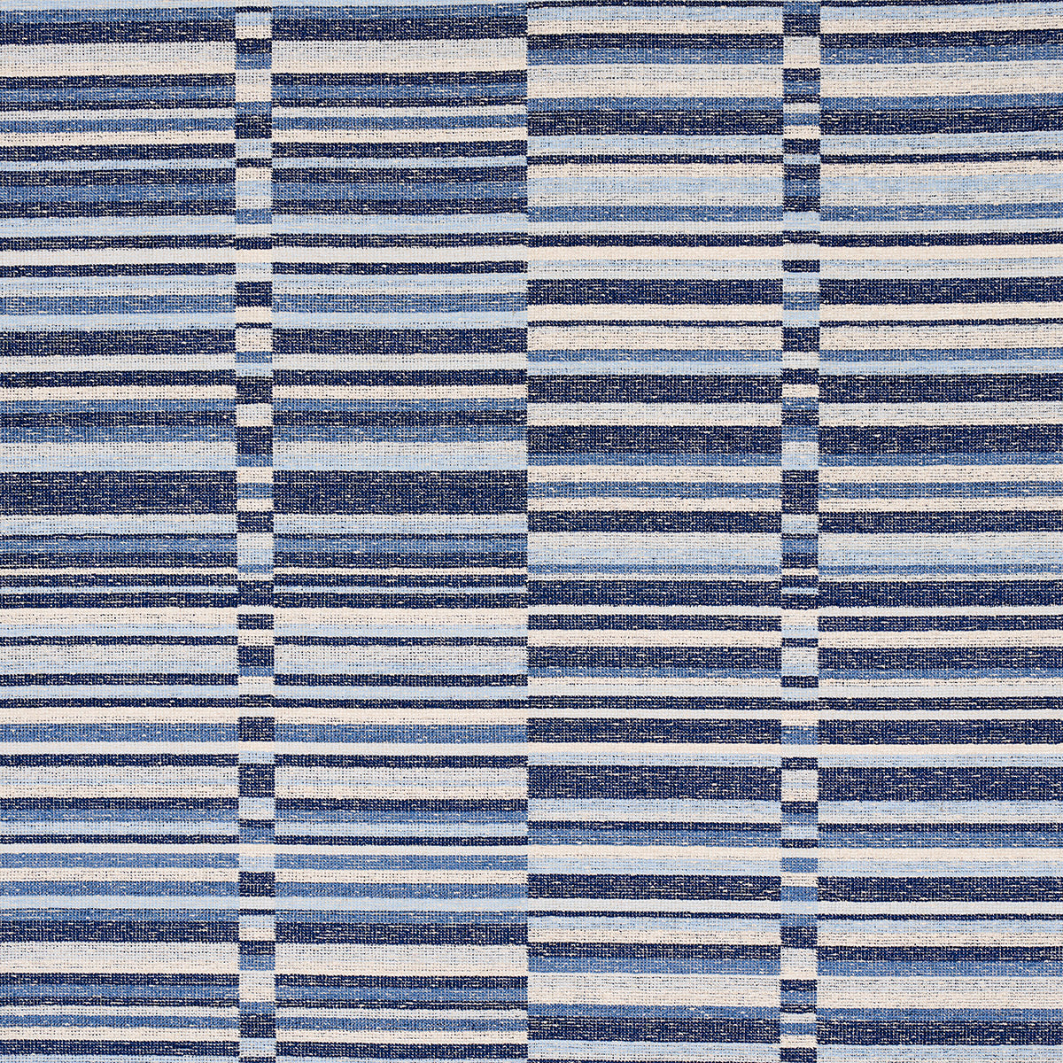Tierra Stripe fabric in blue color - pattern number 82010 - by Schumacher in the Uncommon Threads collection