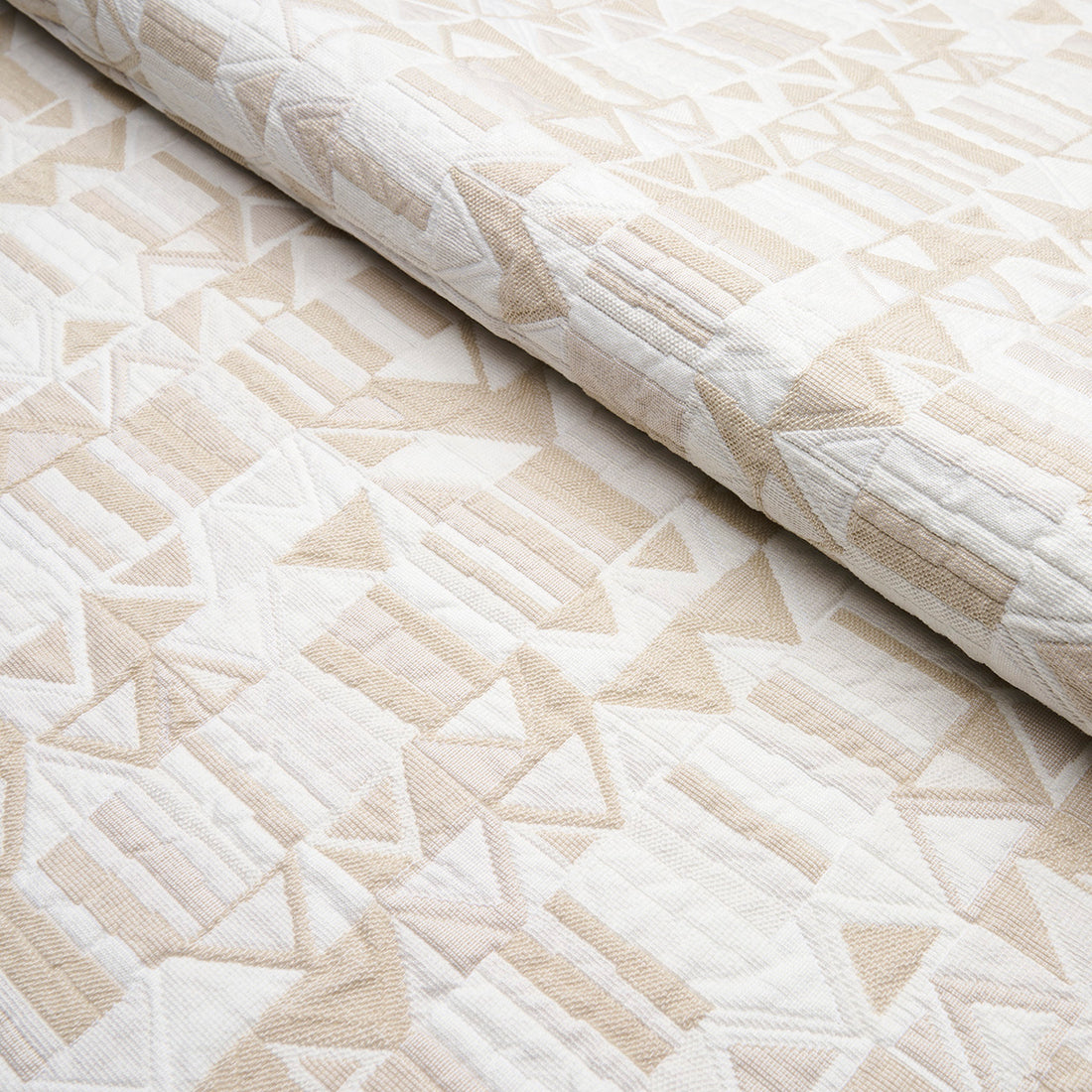 Bizantino Quilted Weave fabric in natural color - pattern number 82022 - by Schumacher in the Uncommon Threads collection