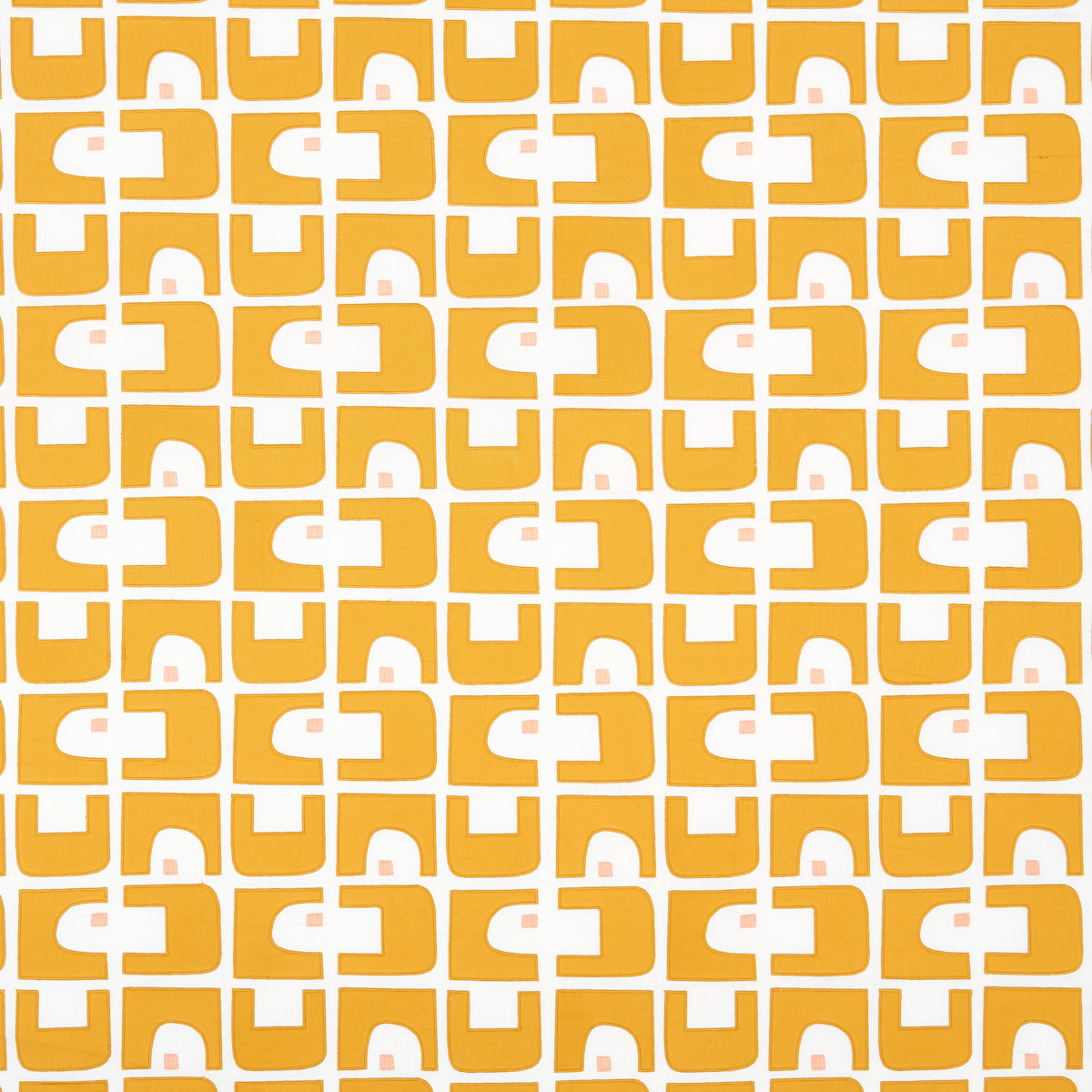 Den Applique fabric in ochre color - pattern number 82033 - by Schumacher in the Hadiya Williams collection