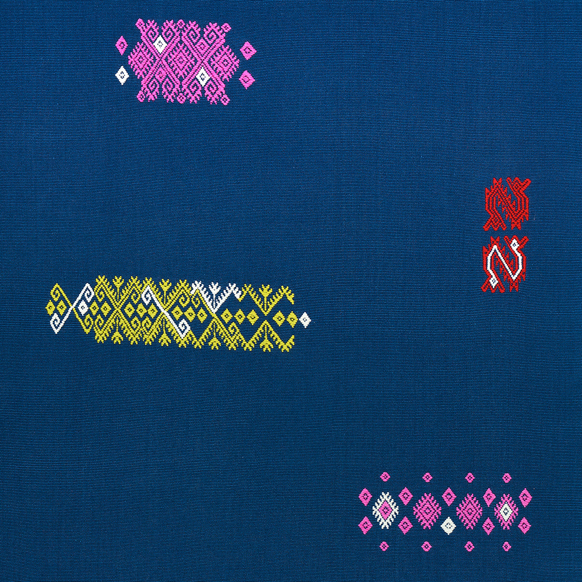 Balamil Handwoven Panel fabric in multi on navy color - pattern number 82041 - by Schumacher in the Onora collection