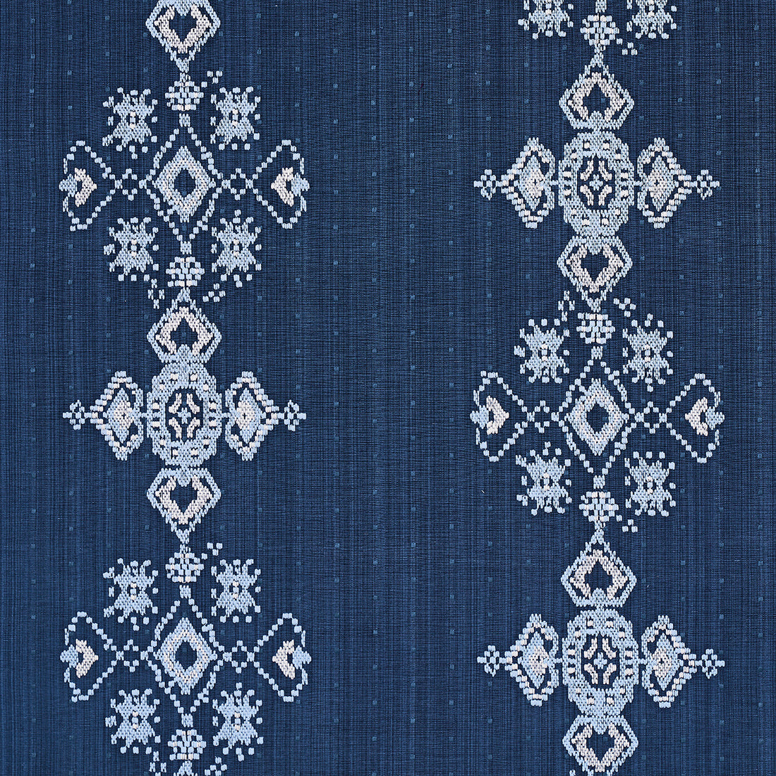 Nadira Embroidery fabric in indigo color - pattern number 82070 - by Schumacher in the Bohemia collection