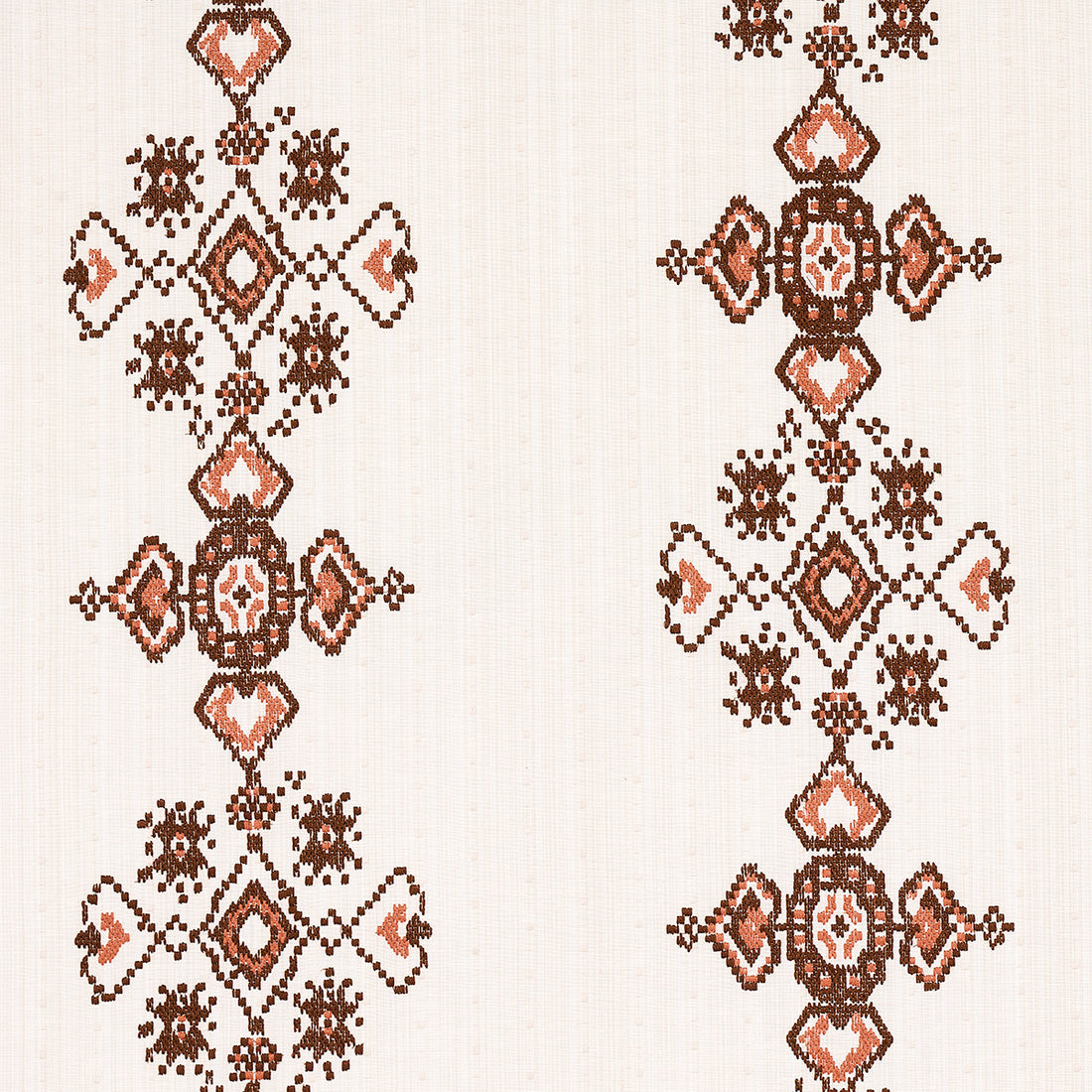 Nadira Embroidery fabric in cocoa color - pattern number 82071 - by Schumacher in the Bohemia collection