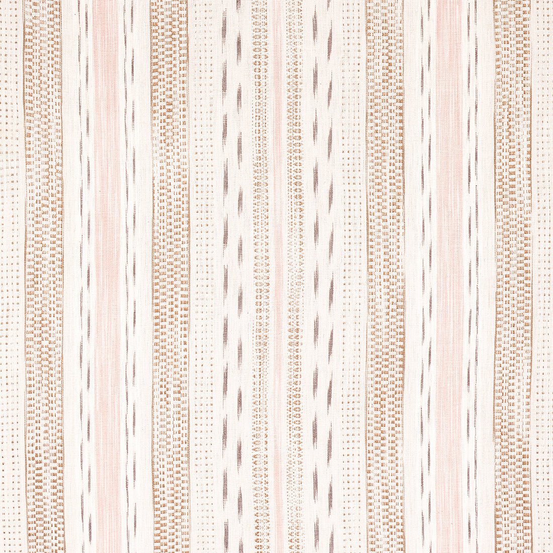 Mirza Ikat Stripe fabric in blush on natural color - pattern number 82111 - by Schumacher in the Bohemia collection